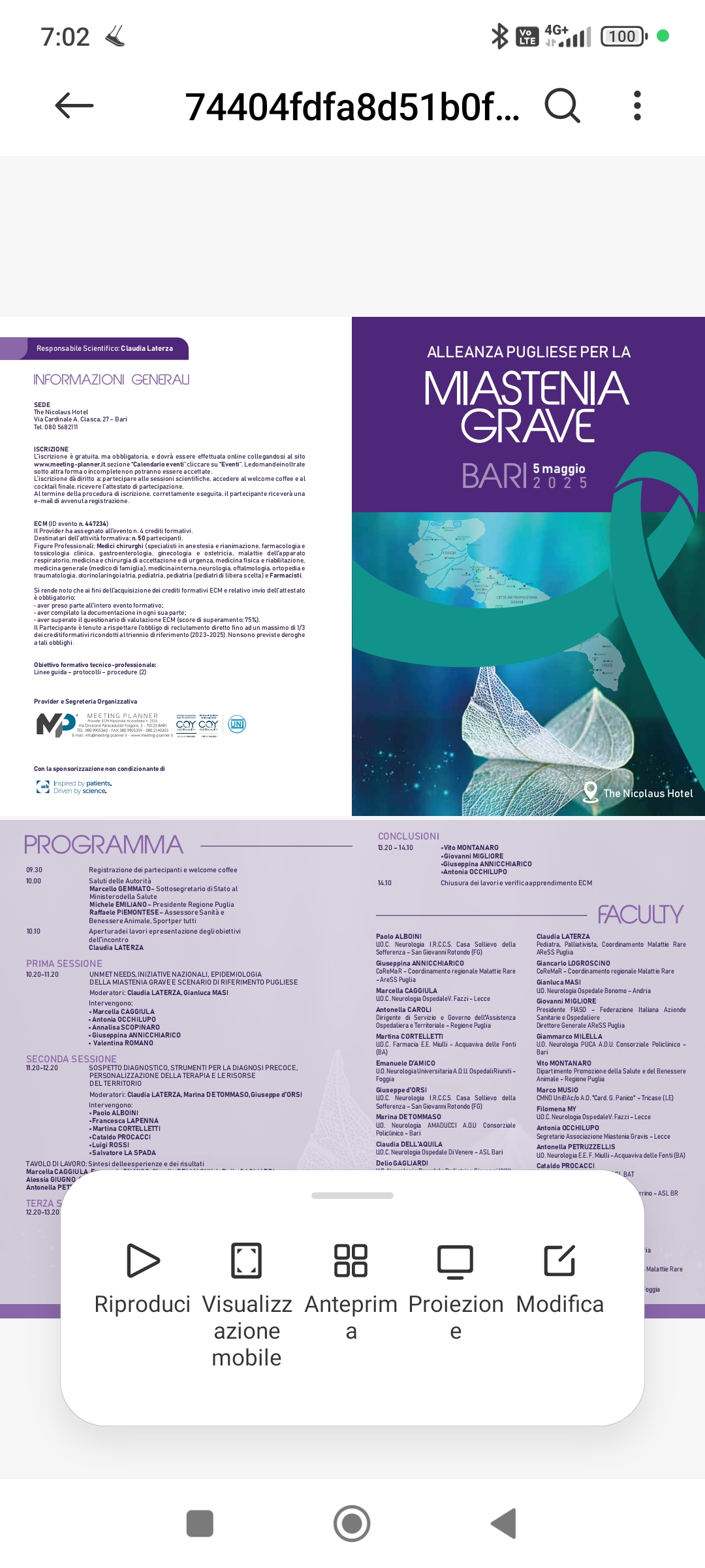 Congresso sulla miastenia 